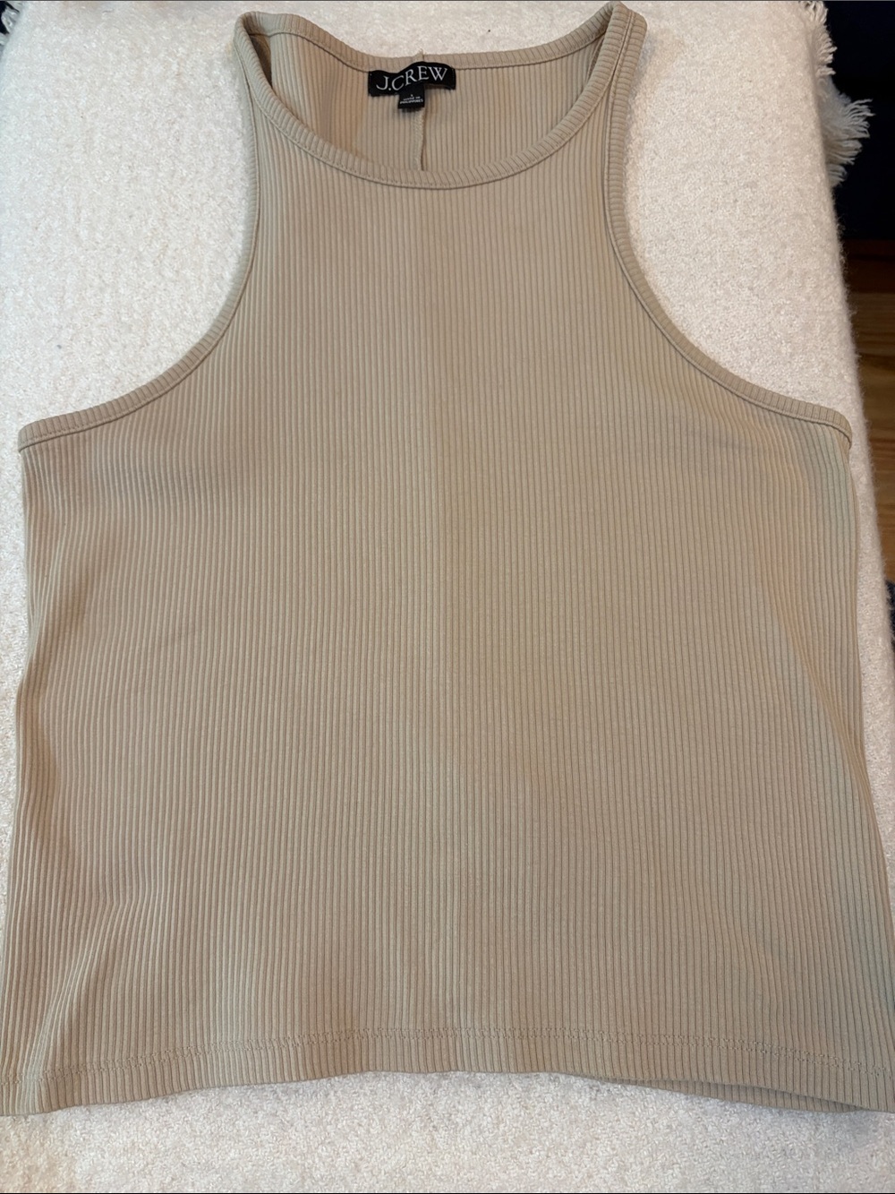 JCrew Reimagined Women’s sleeveless Tan Ribbed Tank Top Size Large